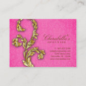 スパのギフトカードエレガントな金ぱくのピンク 割引カード (裏面)