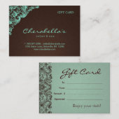 スパのギフトカードスパのリネンブラウンのミント 割引カード (正面/裏面)