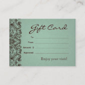 スパのギフトカードスパのリネンブラウンのミント 割引カード (裏面)