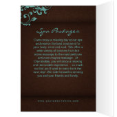 スパのサロンのパンフレットの茶色がかった鋼色の232リネン花柄2 (内側 (左))