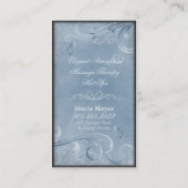 スパのサロンの名刺のヴィンテージの渦巻の蝶 名刺 (裏面)