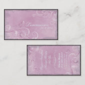 スパのサロンの名刺のヴィンテージの渦巻の蝶 名刺 (正面/裏面)