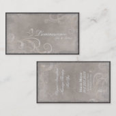 スパのサロンの名刺のヴィンテージの渦巻の蝶 名刺 (正面/裏面)