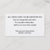 スパのサロンの美容師のユニークな名刺 名刺 (裏面)