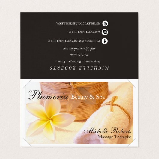 スパのスキンケアのマッサージのサロンW/Appointmentの紹介 名刺 (外部フラット)