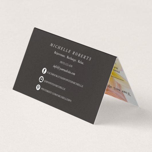 スパのスキンケアのマッサージのサロンW/Appointmentの紹介 名刺 (裏面)