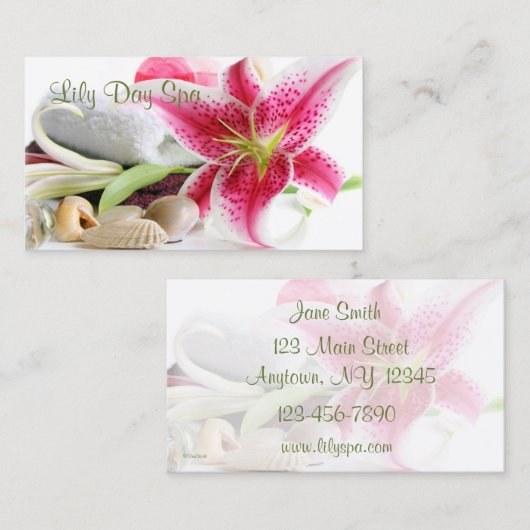 スパのテーマの名刺 名刺 (正面/裏面)