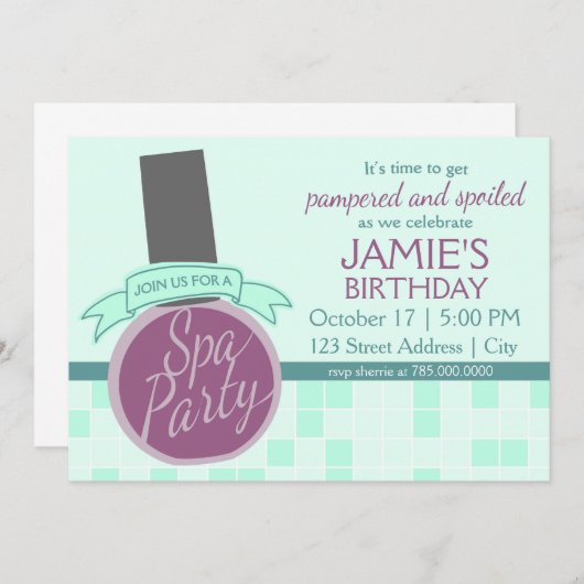 スパのパーティの招待状 招待状 (正面/裏面)