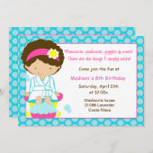 スパのパーティーの青の点 招待状 (正面/裏面)