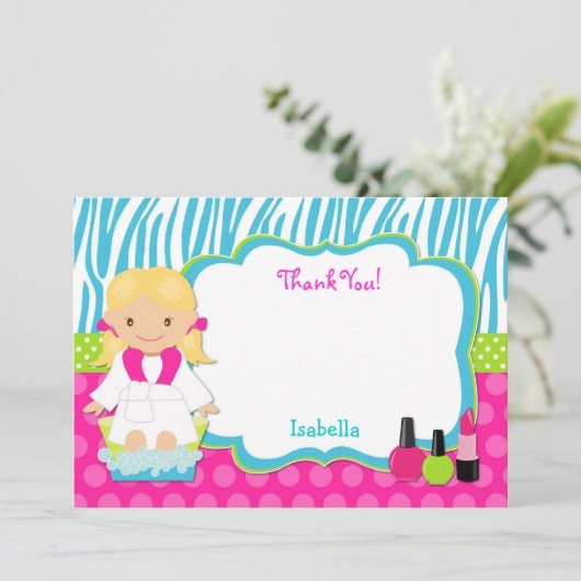 スパのパーティーはメッセージカード感謝していしています サンキューカード (スタンド正面)