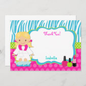 スパのパーティーはメッセージカード感謝していしています サンキューカード (正面/裏面)