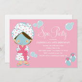 スパのパーティー|のピンクのパーティーの招待 招待状 (正面/裏面)