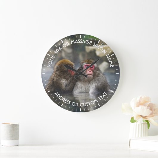 スパのマッサージのセラピーのサロンは熱い管のジャクージをリラックスします ラージ壁時計 (ホーム)