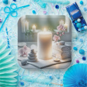 スパのランと輝くキャンドル ペーパープレート (パーティー)