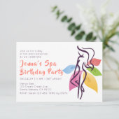 スパのリラックス誕生日パーティー招待状 招待状 (スタンド正面)