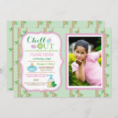 スパの写真の誕生会は甘やかします女の子の招待をリラックスします 招待状 (正面/裏面)