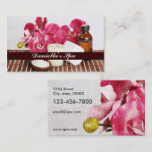 スパの塩、油、タオルおよび蝋燭をマッサージして下さい 名刺 (正面/裏面)