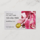 スパの塩、油、タオルおよび蝋燭をマッサージして下さい 名刺 (裏面)