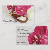 スパの塩、油、蘭および蝋燭をマッサージして下さい 名刺 (正面/裏面)