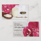 スパの塩、油、蘭および蝋燭をマッサージして下さい 名刺 (正面/裏面)