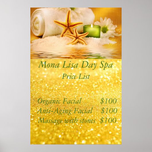 スパの料金一覧 ポスター (正面)