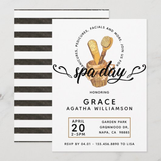 スパの日 ヴィンテージ 招待状 (正面/裏面)