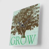 スパの木IV スクエア壁時計 (傾斜)