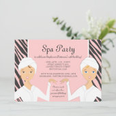 スパの楽しい少女の誕生日スパパーティーの招待状 | ゼブラ 招待状 (スタンド正面)