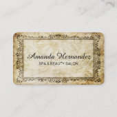 スパの美容院のヴィンテージの華麗さのアポイントメントカード 予約カード (正面)