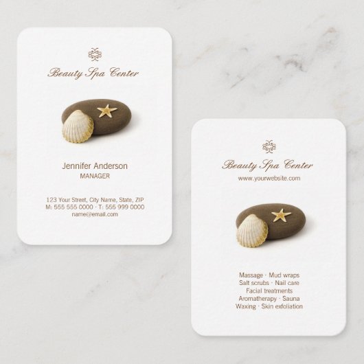 スパの美容院の名刺 名刺 (正面/裏面)