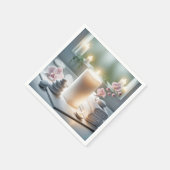 スパの蘭白熱［赤熱］光を放つと蝋燭 スタンダードカクテルナプキン (角)