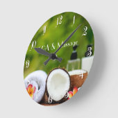 スパの設定 ラウンド壁時計 (傾斜)