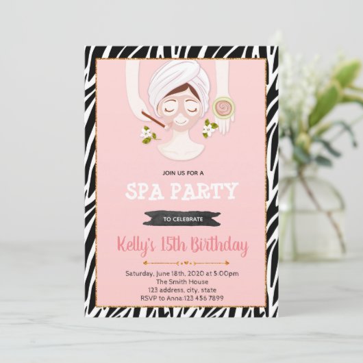 スパの誕生日のパーティの招待状 招待状 (スタンド正面)
