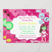 スパの誕生日のベビーまたはブライダルシャワーのパーティーの招待 招待状 (正面/裏面)