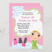 スパの誕生日のマニPediのパーティの招待状 招待状 (正面/裏面)