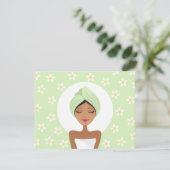 スパの誕生日パーティーへのプルメリア付き招待 招待状 (スタンド正面)