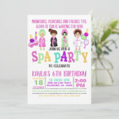 スパの誕生日パーティー招待状 - 女の子 - WH 招待状 (スタンド正面)