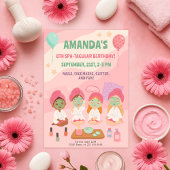 スパの誕生日パーティー for ガールズ ピンク パンペ 招待状