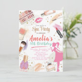 スパの誕生日招待状。豪華なメイクの誕生日 招待状 (スタンド正面)