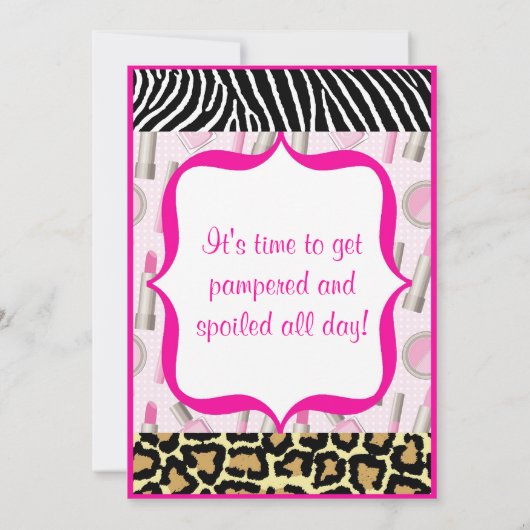 スパの魅力の女の子のバースデーパーティ招待状 招待状 (裏面)