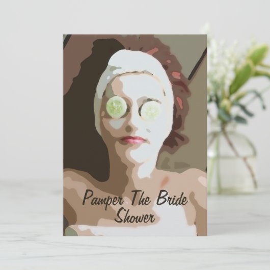 スパは花嫁のシャワーの招待状を甘やかします 招待状 (スタンド正面)