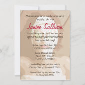 スパは花嫁のシャワーの招待状を甘やかします 招待状 (裏面)