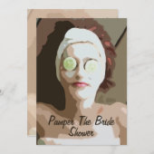 スパは花嫁のシャワーの招待状を甘やかします 招待状 (正面/裏面)