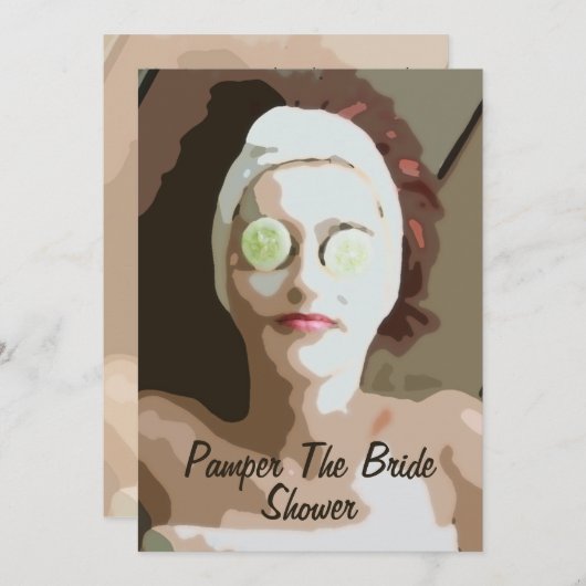 スパは花嫁のシャワーの招待状を甘やかします 招待状 (正面/裏面)