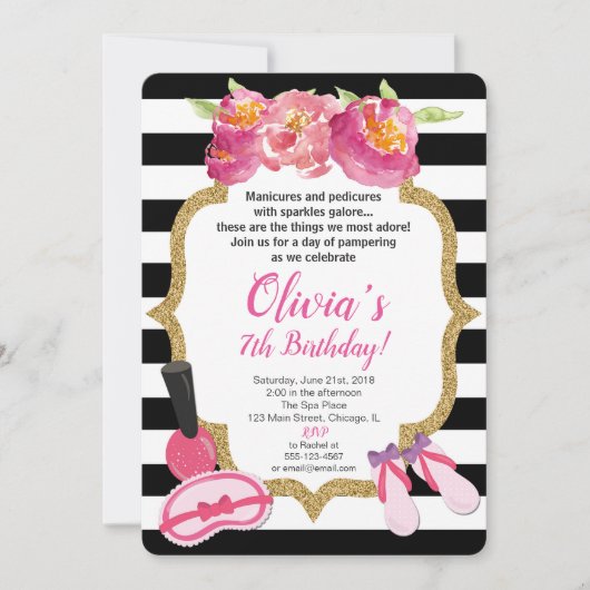 スパまたはメーキャップの誕生日の招待状 招待状 (正面)