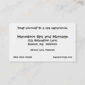 スパやマッサージの名刺 名刺 (裏面)