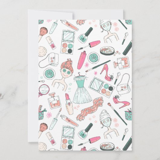 スパをテーマにしたパーティの招待状 招待状 (裏面)