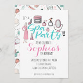 スパをテーマにしたパーティの招待状 招待状 (正面/裏面)