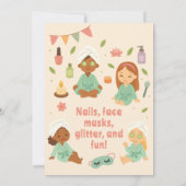 スパをテーマにした女の子のための誕生日パーティー 招待状 (裏面)