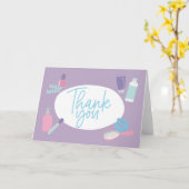 スパをテーマにしたThank Youスクリプトデザイン カード (黄色い花)